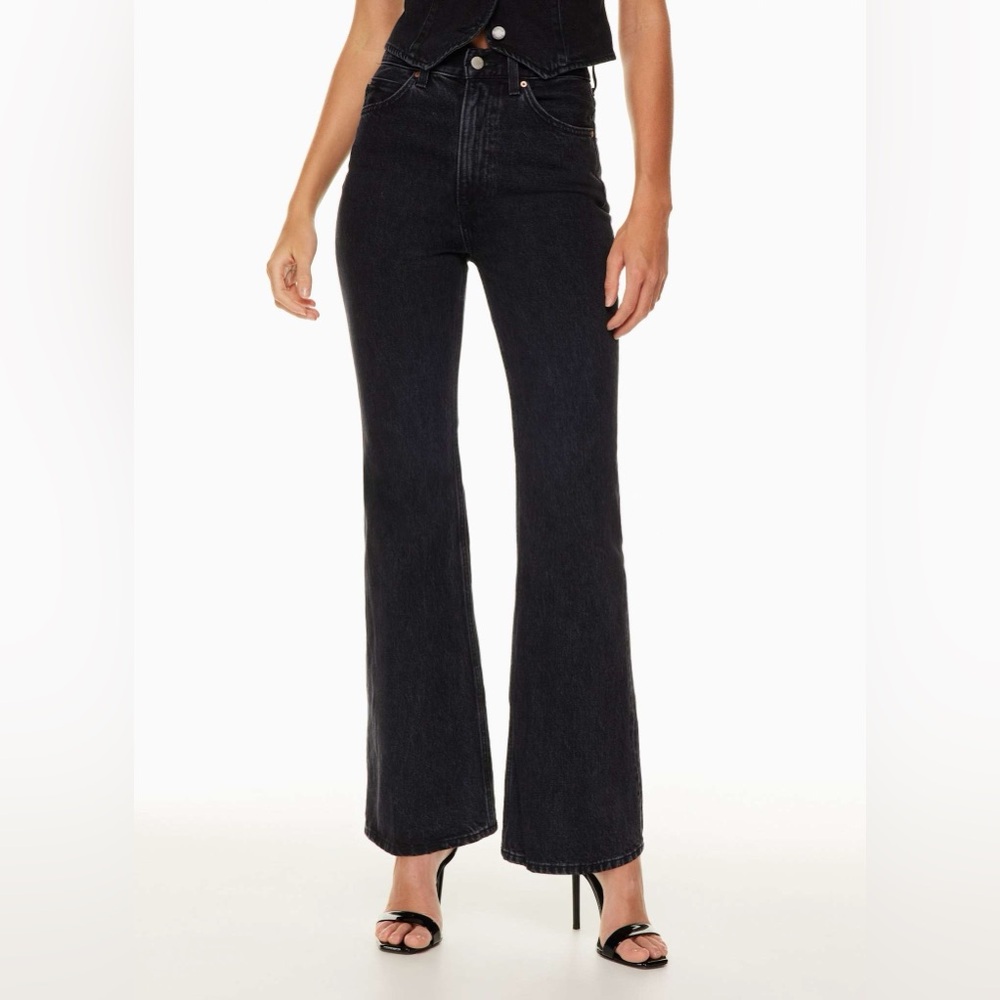 Denim Forum Marlene Jeans Size 25 waist x 32 length - Color Black Eyeliner